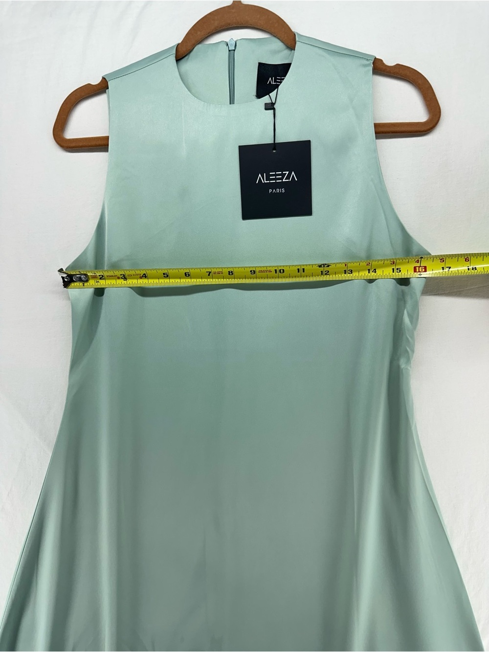 Aleeza Paris Dress Tiffany Mint Green Romantic Wedding Bridesmaid Maxi Slip S - Picture 4 of 10